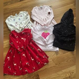 Assorted Kids Dresses and Hoodie (Size 5)